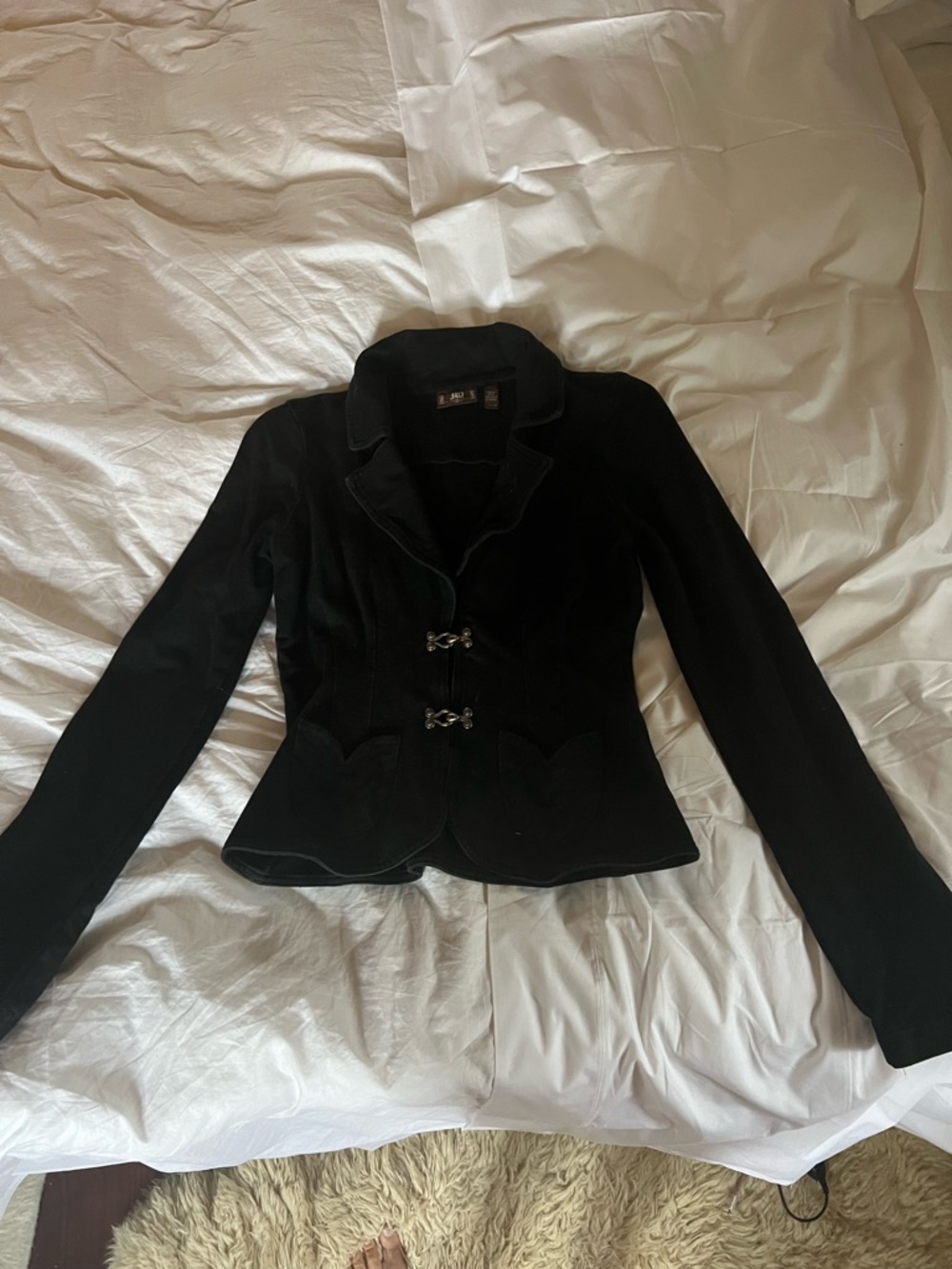 J Lo vintage stretch fitted jacket black